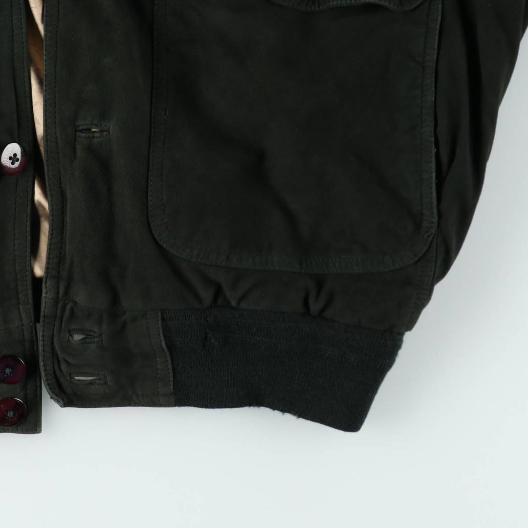 Suede leather blouson for men (size L) unclear black type Vintage Second Hand
