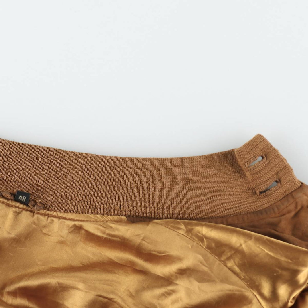 Balster Jacket, Suede Leather Blouson, Men's XL Genuine Leather Suede Leather brown type Vintage Second Hand
