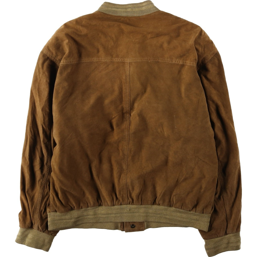 Mabrun Suede Leather Blouson, Men's Size XL (approx.) Genuine Leather Suede Leather brown type Vintage Second Hand