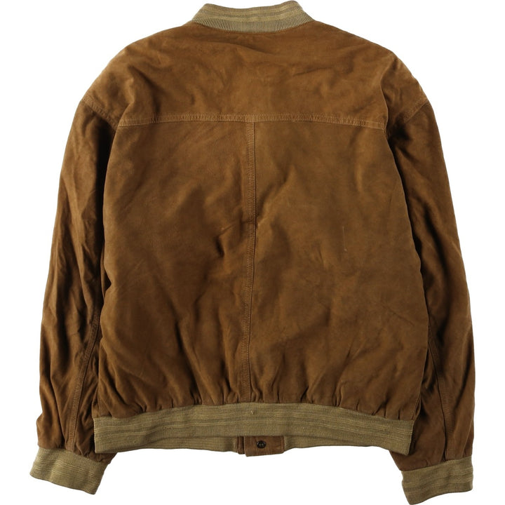 Mabrun Suede Leather Blouson, Men's Size XL (approx.) Genuine Leather Suede Leather brown type Vintage Second Hand