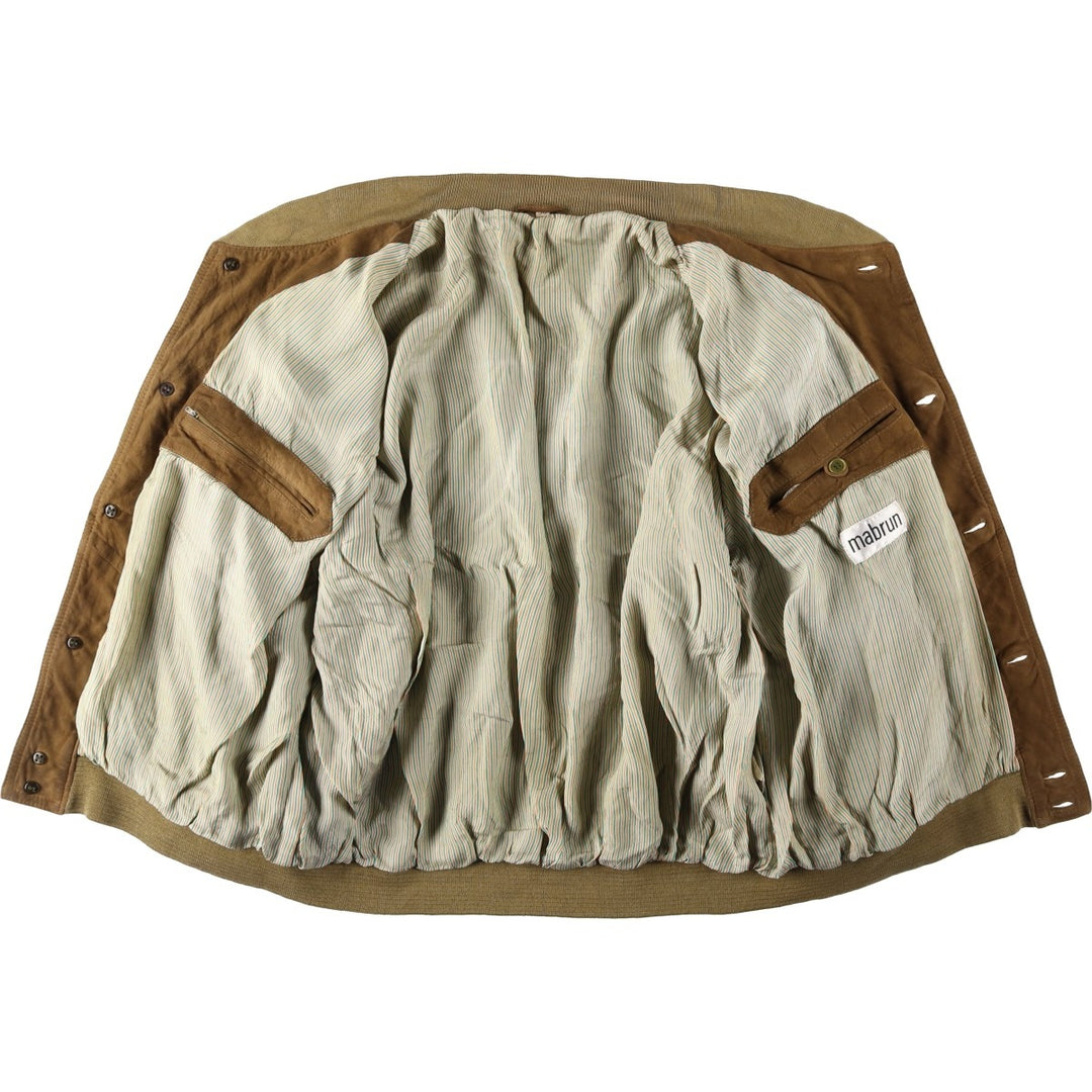 Mabrun Suede Leather Blouson, Men's Size XL (approx.) Genuine Leather Suede Leather brown type Vintage Second Hand