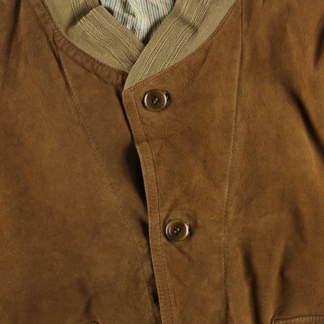 Mabrun Suede Leather Blouson, Men's Size XL (approx.) Genuine Leather Suede Leather brown type Vintage Second Hand