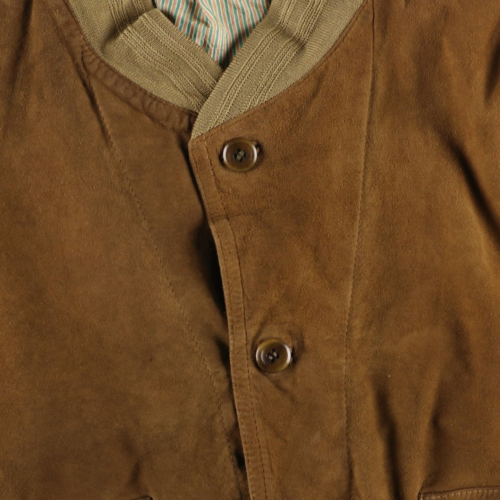 Mabrun Suede Leather Blouson, Men's Size XL (approx.) Genuine Leather Suede Leather brown type Vintage Second Hand