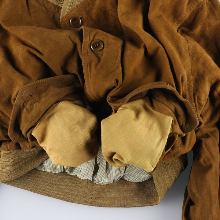 Mabrun Suede Leather Blouson, Men's Size XL (approx.) Genuine Leather Suede Leather brown type Vintage Second Hand
