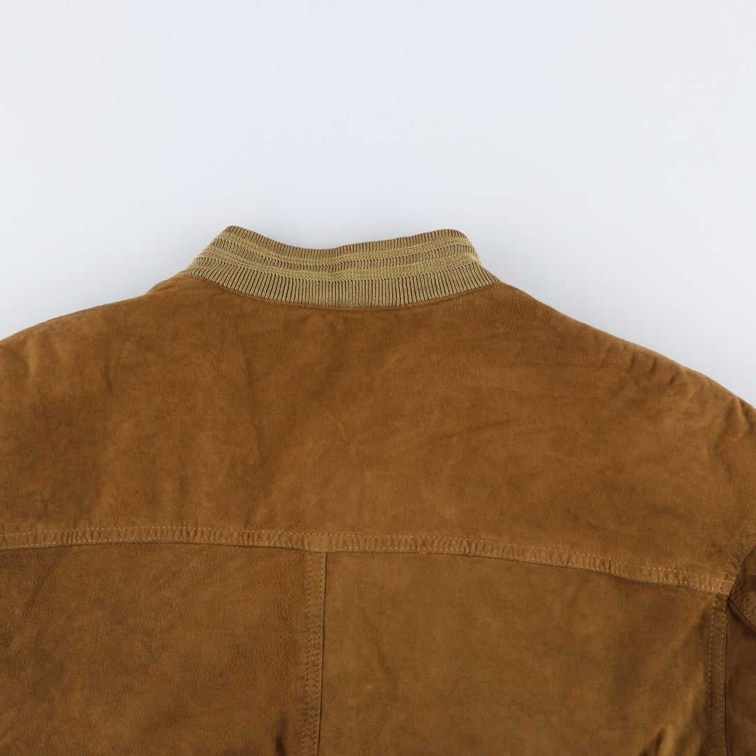 Mabrun Suede Leather Blouson, Men's Size XL (approx.) Genuine Leather Suede Leather brown type Vintage Second Hand