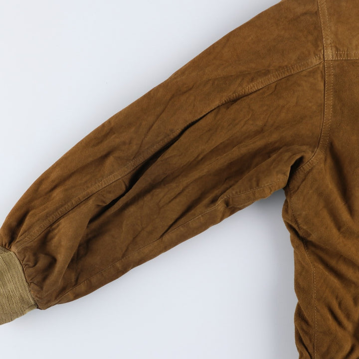 Mabrun Suede Leather Blouson, Men's Size XL (approx.) Genuine Leather Suede Leather brown type Vintage Second Hand