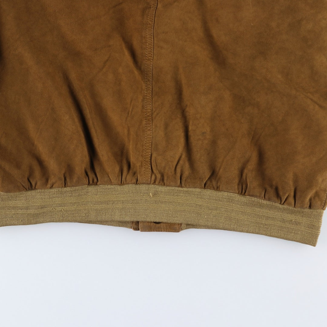 Mabrun Suede Leather Blouson, Men's Size XL (approx.) Genuine Leather Suede Leather brown type Vintage Second Hand