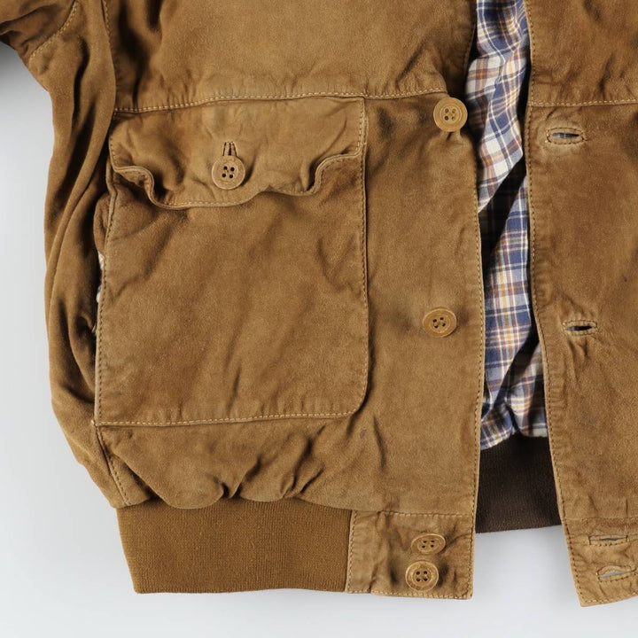 HESSNATUR Valstar Jacket Suede Leather Blouson Men's Size L Genuine Leather Suede Leather brown type Vintage Second Hand