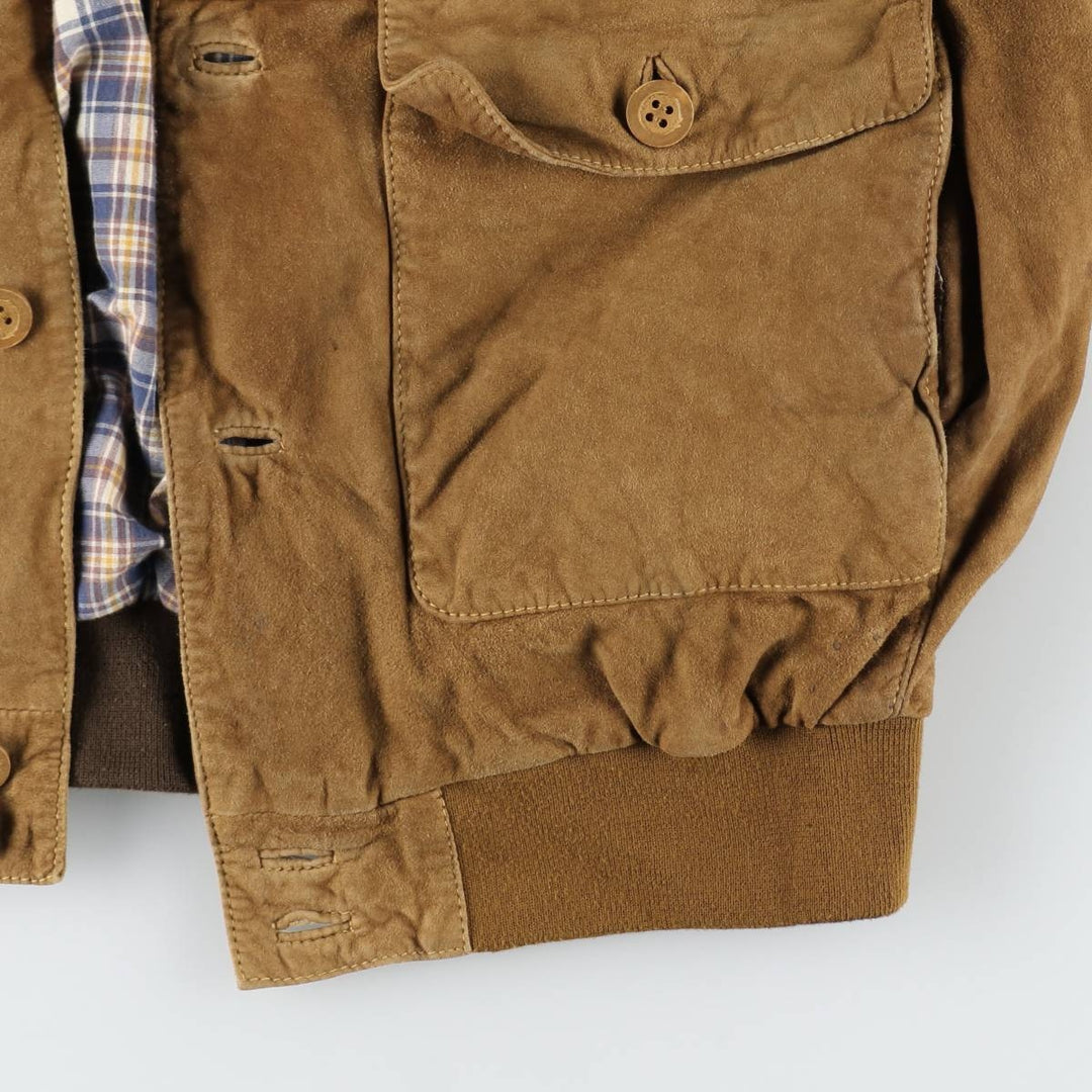 HESSNATUR Valstar Jacket Suede Leather Blouson Men's Size L Genuine Leather Suede Leather brown type Vintage Second Hand