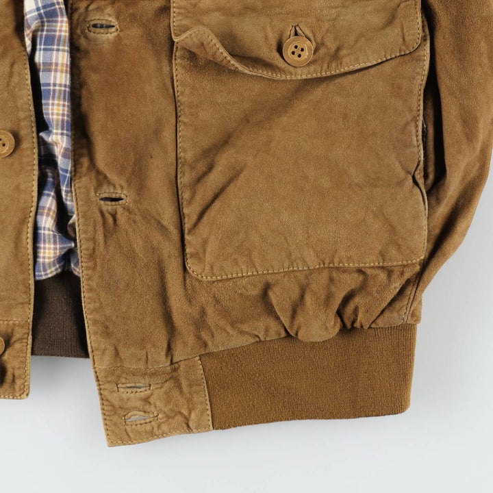 HESSNATUR Valstar Jacket Suede Leather Blouson Men's Size L Genuine Leather Suede Leather brown type Vintage Second Hand
