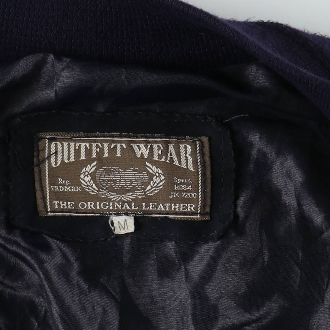 OUTFIT WEAR Valstar Jacket Suede Leather Blouson Made in Italy Men's Size M genuine leather black type Vintage Second Hand
