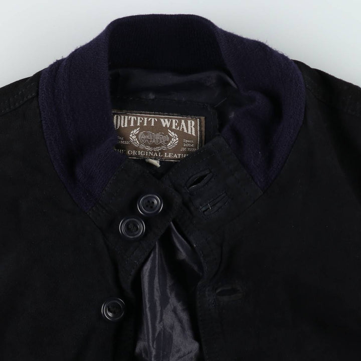 OUTFIT WEAR Valstar Jacket Suede Leather Blouson Made in Italy Men's Size M genuine leather black type Vintage Second Hand
