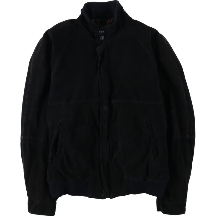 CCBrothers Suede Leather Blouson, Made in Italy, Men's Size M (approx.) Genuine Leather Suede Leather black type Vintage Second Hand