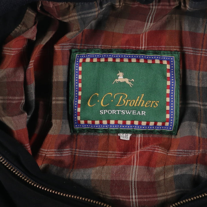CCBrothers Suede Leather Blouson, Made in Italy, Men's Size M (approx.) Genuine Leather Suede Leather black type Vintage Second Hand