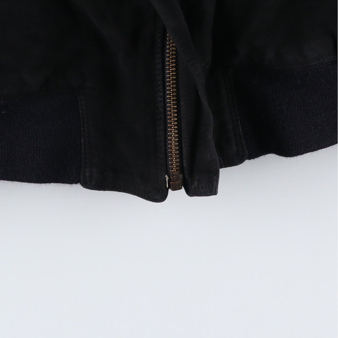 CCBrothers Suede Leather Blouson, Made in Italy, Men's Size M (approx.) Genuine Leather Suede Leather black type Vintage Second Hand
