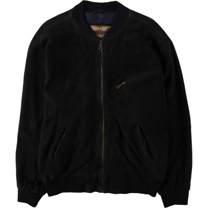 CLASSIC Suede Leather Blouson, Men's Size XL (approx.) Genuine Leather Suede Leather black type Vintage Second Hand