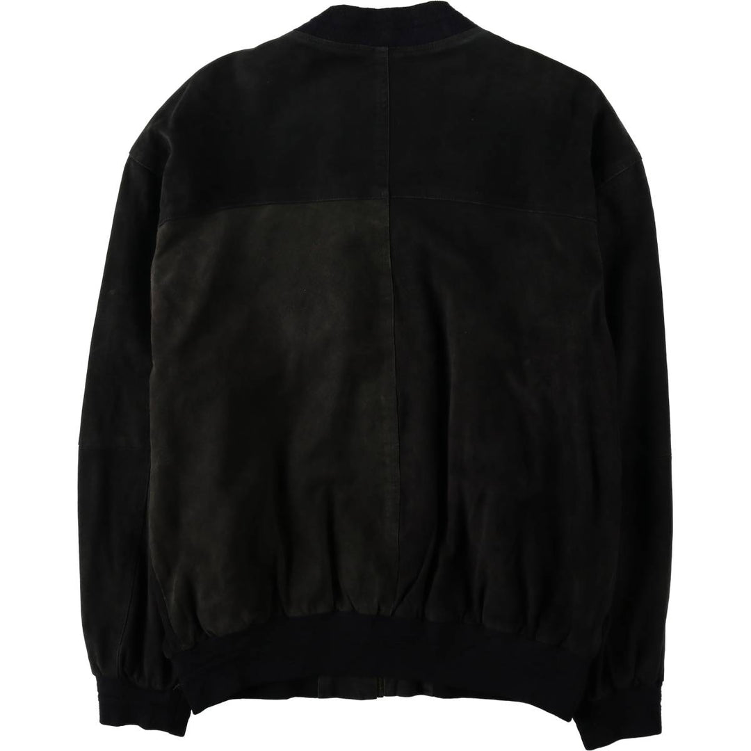 CLASSIC Suede Leather Blouson, Men's Size XL (approx.) Genuine Leather Suede Leather black type Vintage Second Hand