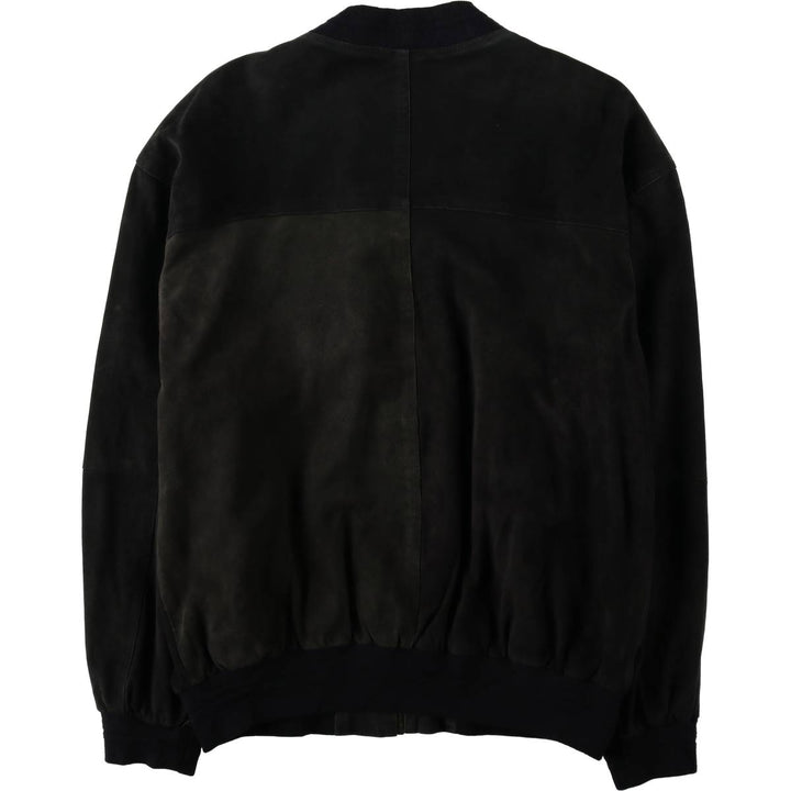 CLASSIC Suede Leather Blouson, Men's Size XL (approx.) Genuine Leather Suede Leather black type Vintage Second Hand