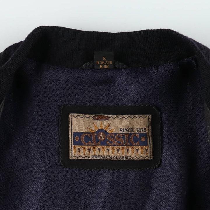 CLASSIC Suede Leather Blouson, Men's Size XL (approx.) Genuine Leather Suede Leather black type Vintage Second Hand