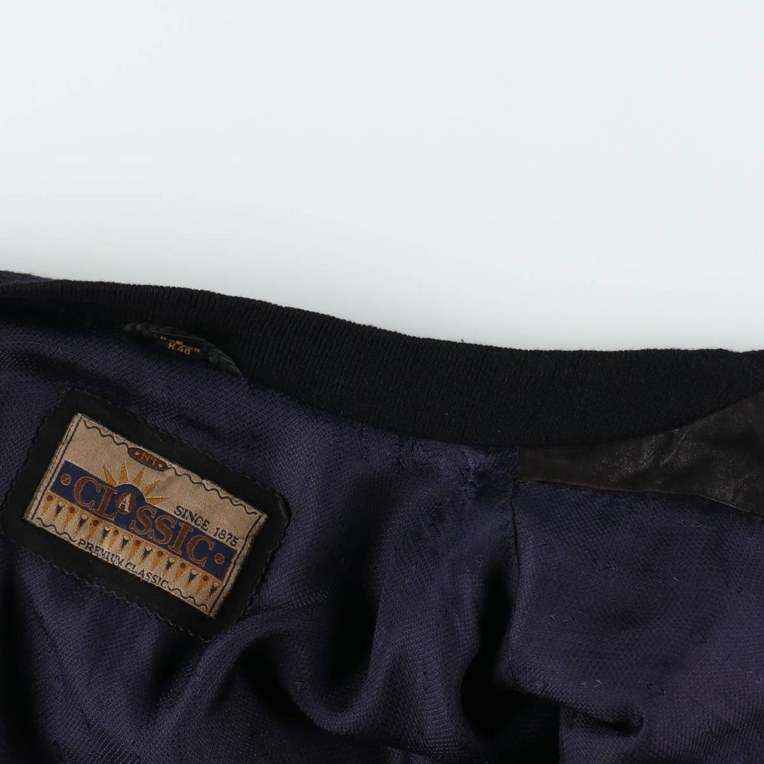 CLASSIC Suede Leather Blouson, Men's Size XL (approx.) Genuine Leather Suede Leather black type Vintage Second Hand