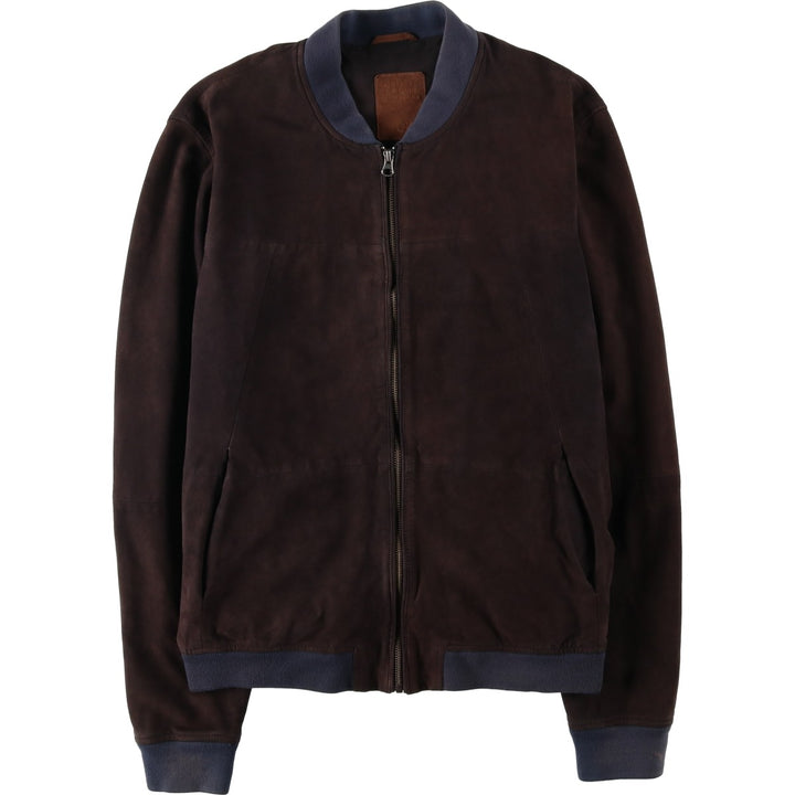 TEX Suede Leather Blouson, Men's Size L (approx.) Genuine Leather Suede Leather brown type Vintage Second Hand