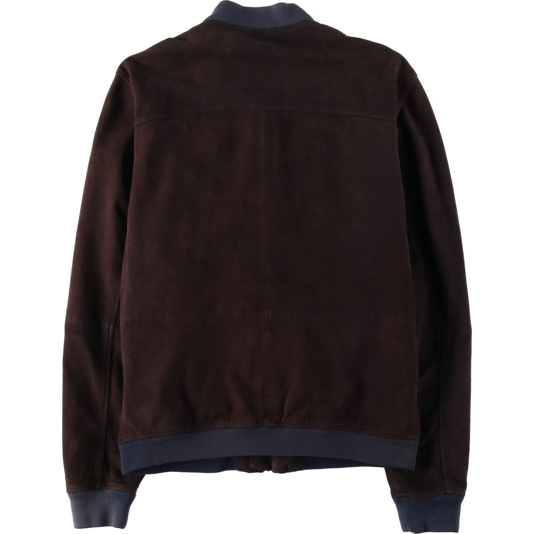 TEX Suede Leather Blouson, Men's Size L (approx.) Genuine Leather Suede Leather brown type Vintage Second Hand