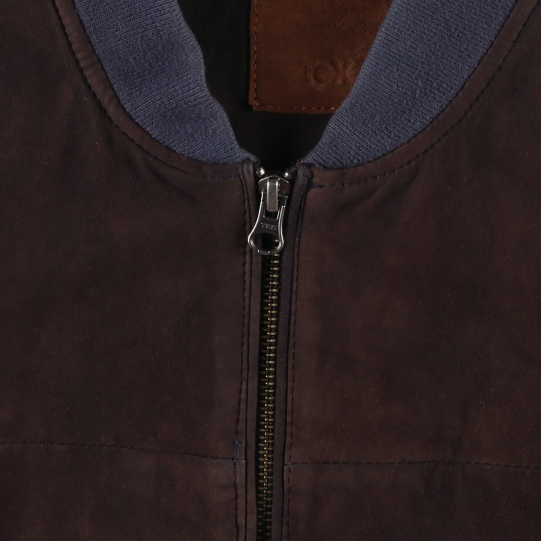 TEX Suede Leather Blouson, Men's Size L (approx.) Genuine Leather Suede Leather brown type Vintage Second Hand