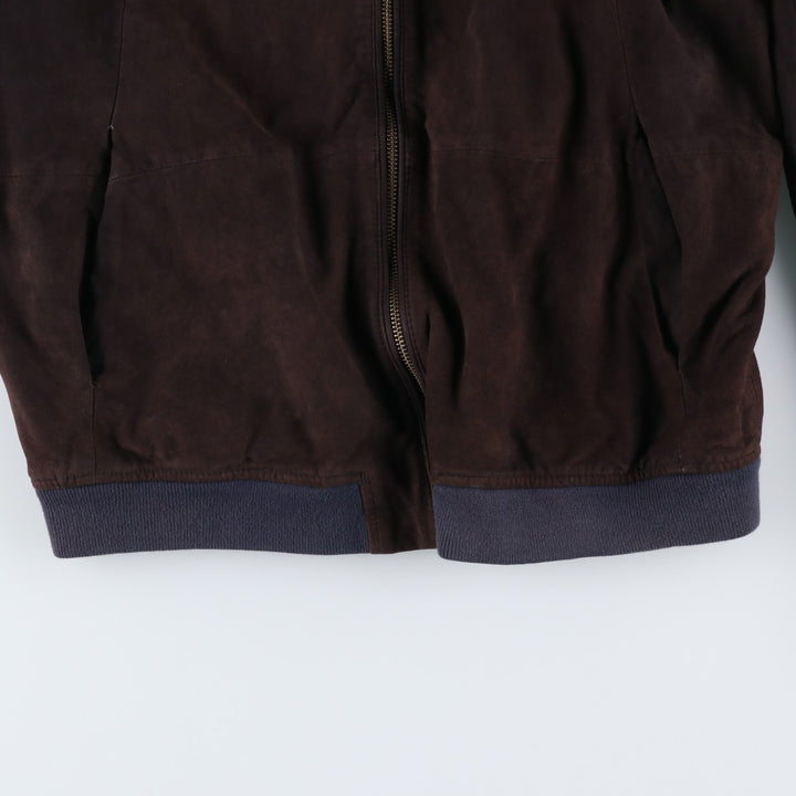 TEX Suede Leather Blouson, Men's Size L (approx.) Genuine Leather Suede Leather brown type Vintage Second Hand