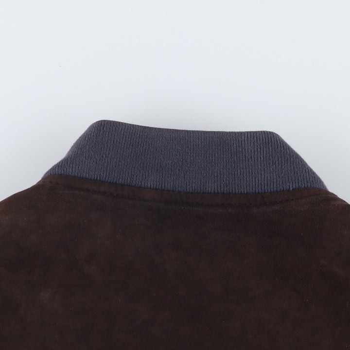TEX Suede Leather Blouson, Men's Size L (approx.) Genuine Leather Suede Leather brown type Vintage Second Hand