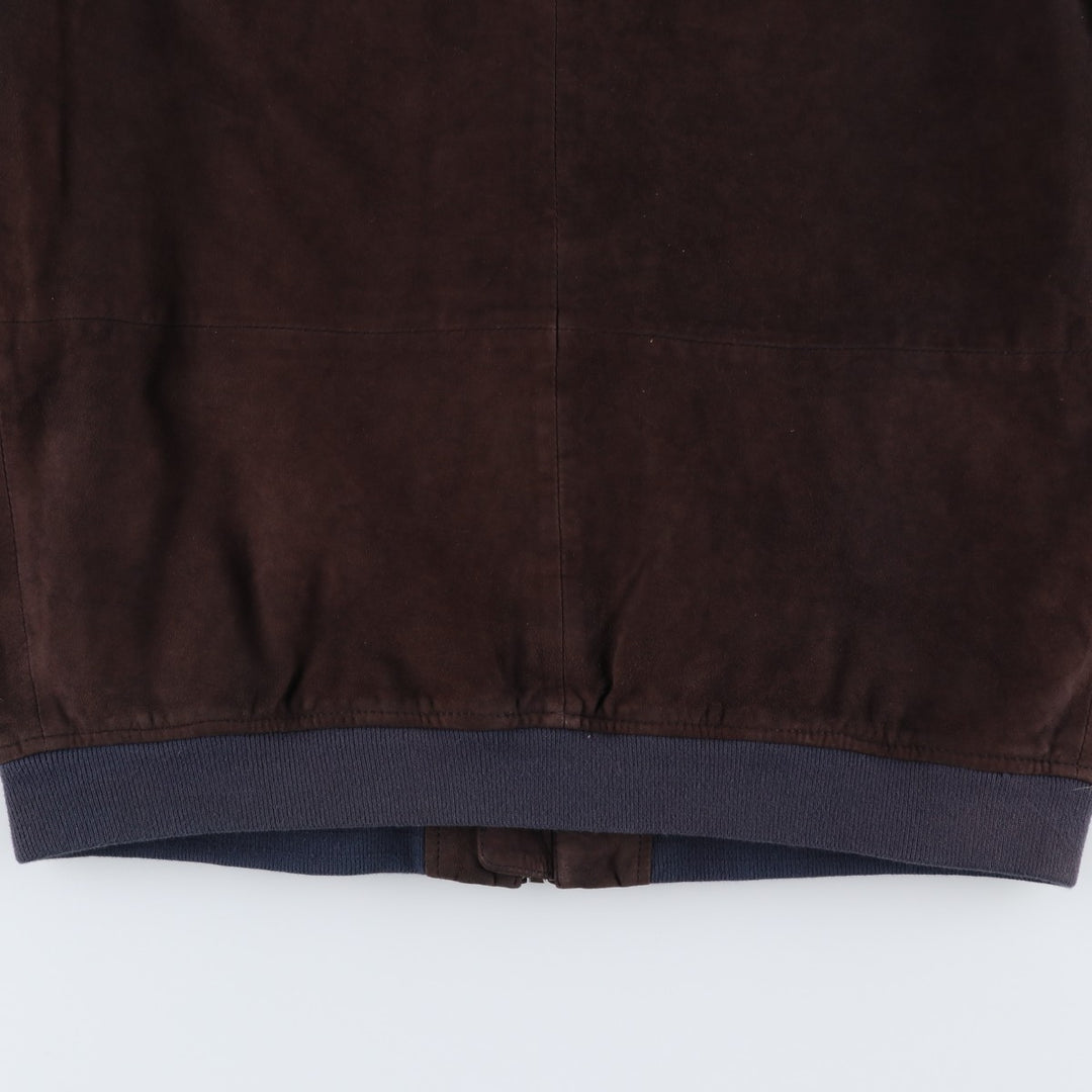 TEX Suede Leather Blouson, Men's Size L (approx.) Genuine Leather Suede Leather brown type Vintage Second Hand