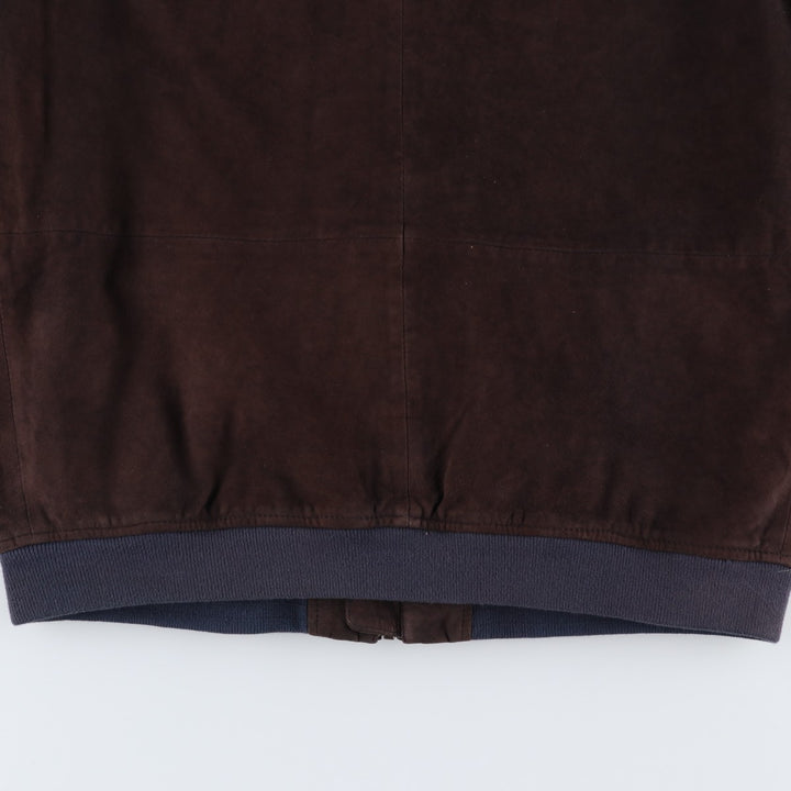 TEX Suede Leather Blouson, Men's Size L (approx.) Genuine Leather Suede Leather brown type Vintage Second Hand