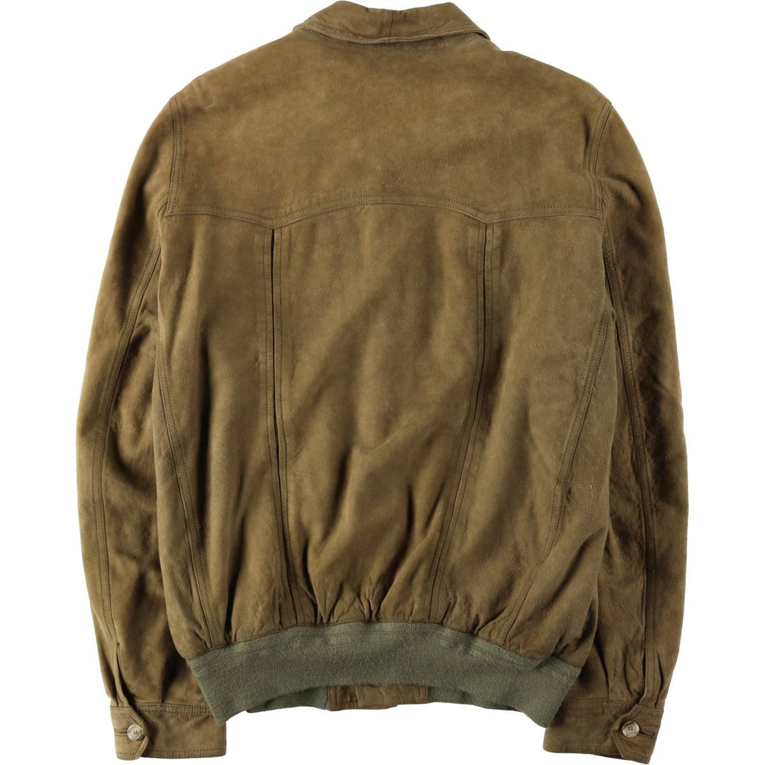Suede leather blouson for men (size L) unclear Beige type Vintage Second Hand