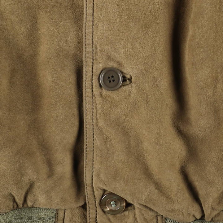 Suede leather blouson for men (size L) unclear Beige type Vintage Second Hand