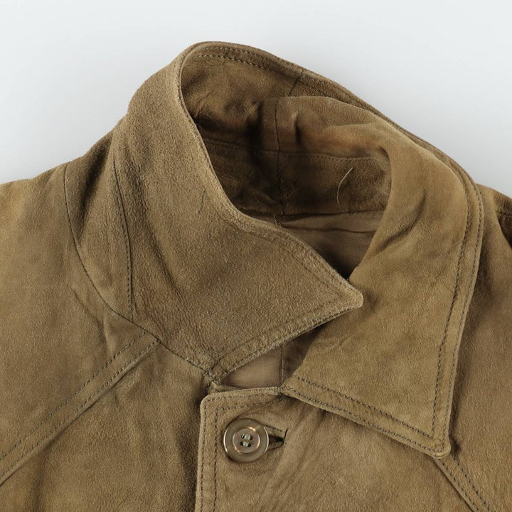 Suede leather blouson for men (size L) unclear Beige type Vintage Second Hand