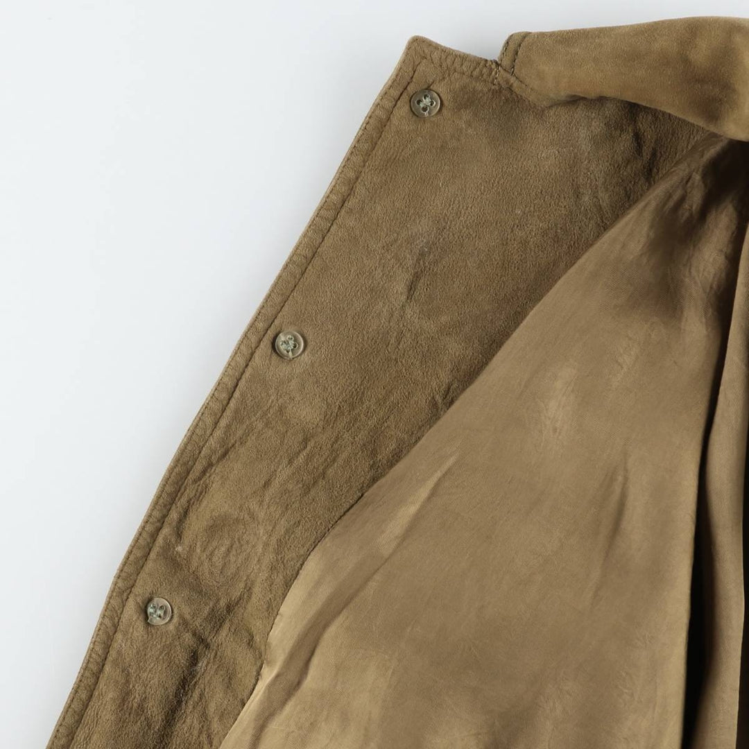 Suede leather blouson for men (size L) unclear Beige type Vintage Second Hand