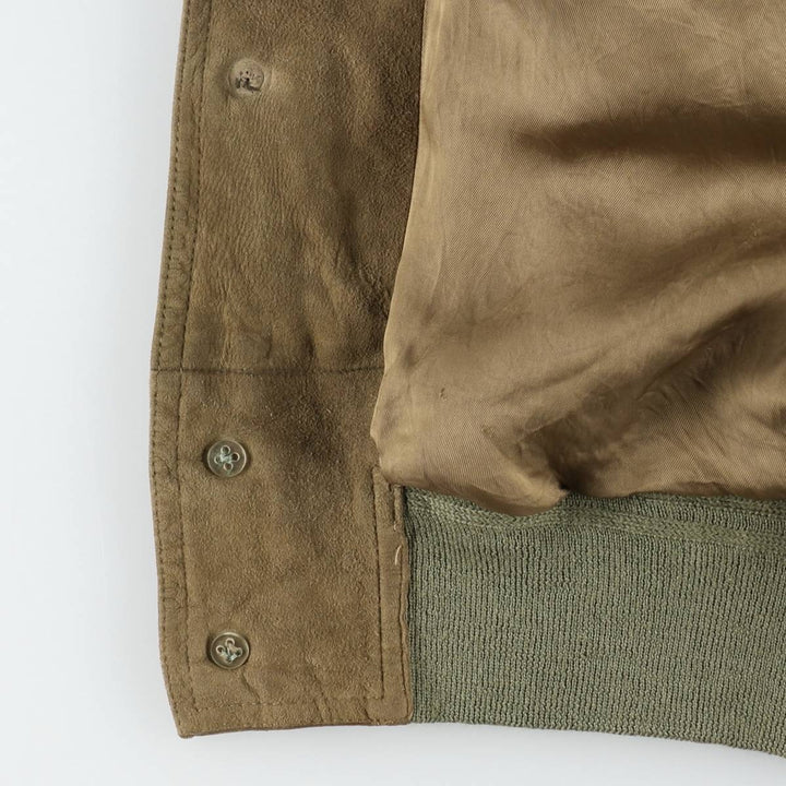 Suede leather blouson for men (size L) unclear Beige type Vintage Second Hand
