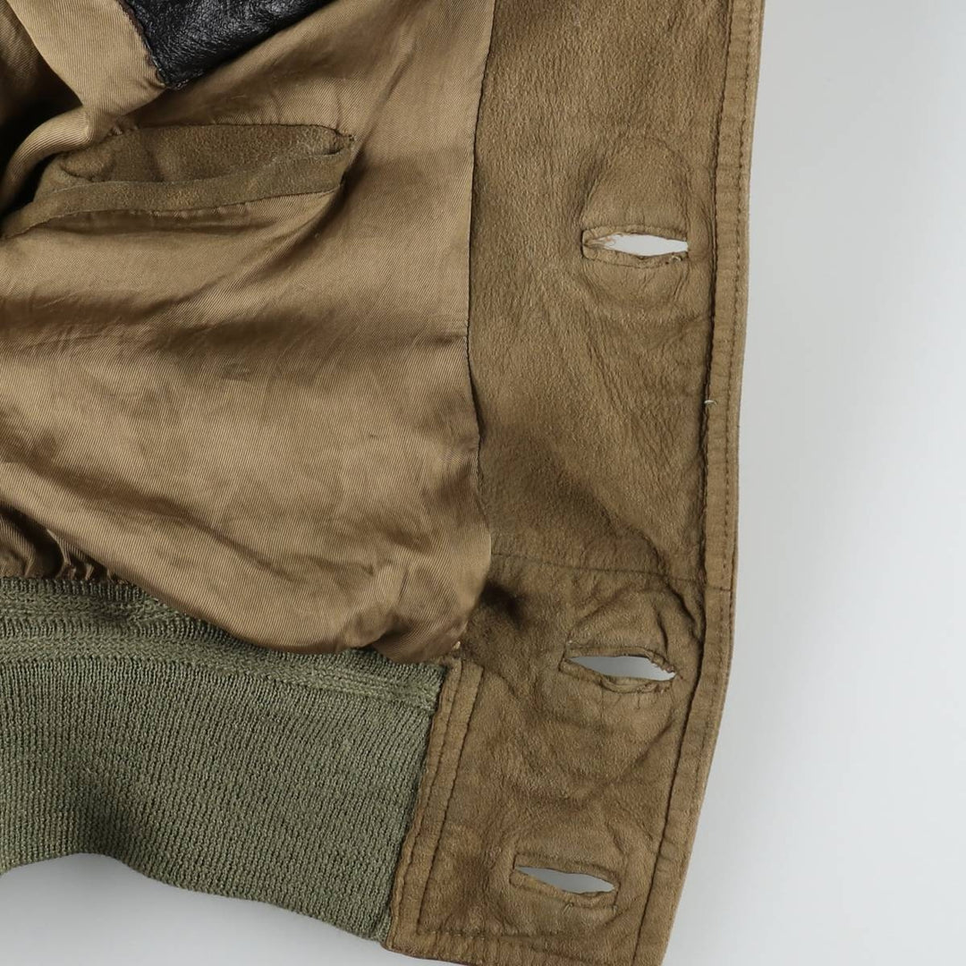 Suede leather blouson for men (size L) unclear Beige type Vintage Second Hand