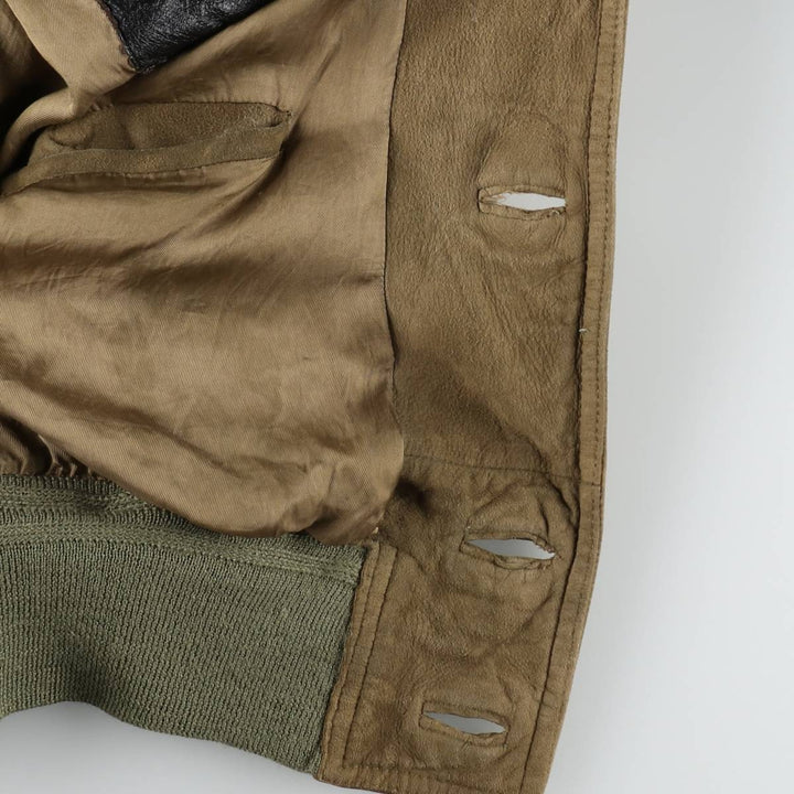 Suede leather blouson for men (size L) unclear Beige type Vintage Second Hand