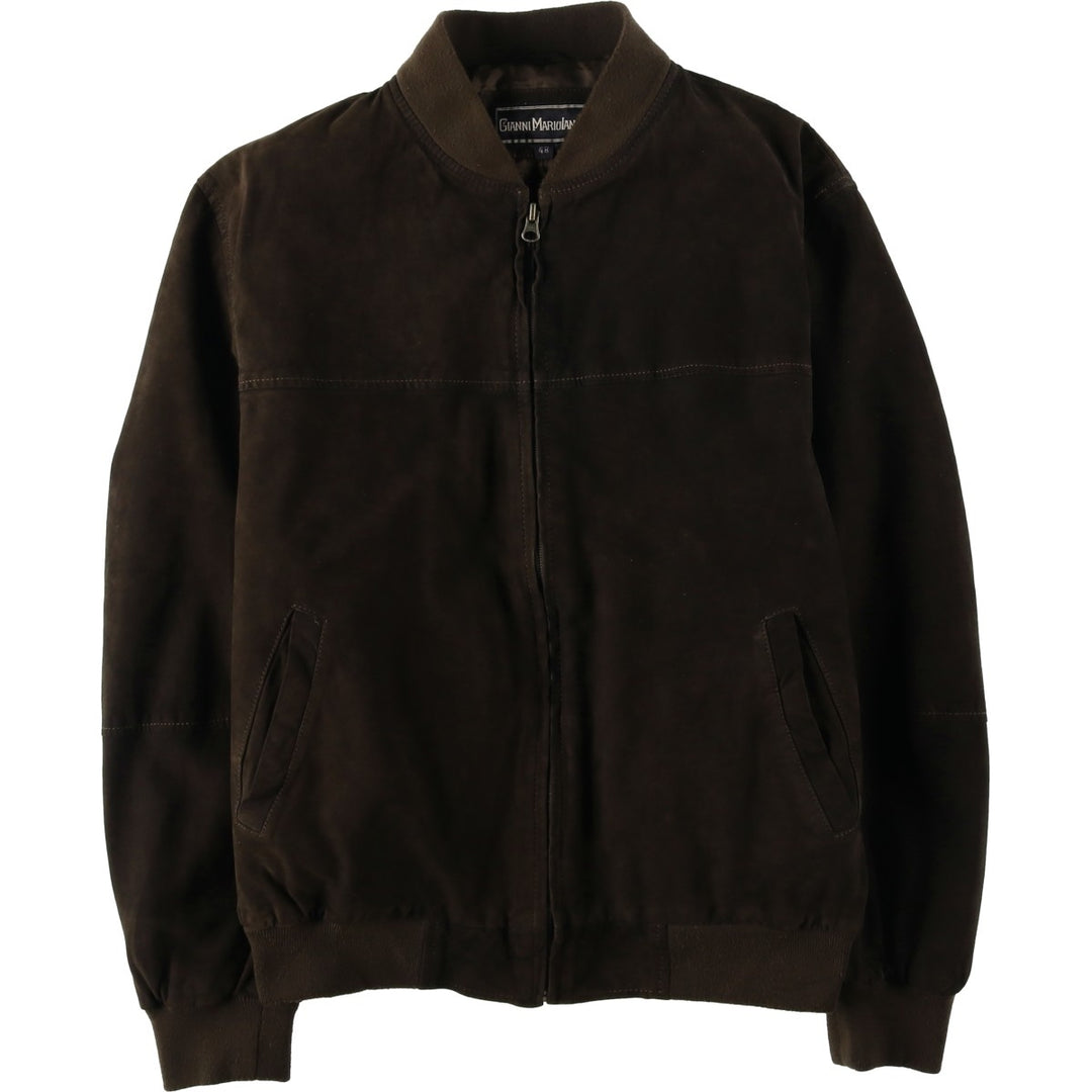 GIANNI MARIOLANO Suede Leather Blouson, Men's Size M (approx.) Genuine Leather Suede Leather brown type Vintage Second Hand