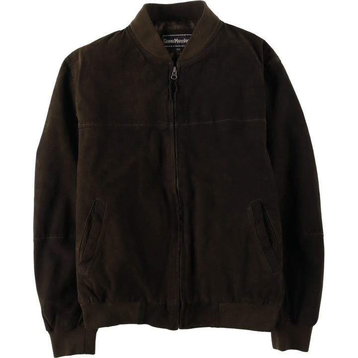 GIANNI MARIOLANO Suede Leather Blouson, Men's Size M (approx.) Genuine Leather Suede Leather brown type Vintage Second Hand