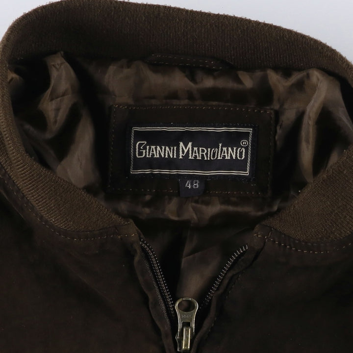 GIANNI MARIOLANO Suede Leather Blouson, Men's Size M (approx.) Genuine Leather Suede Leather brown type Vintage Second Hand