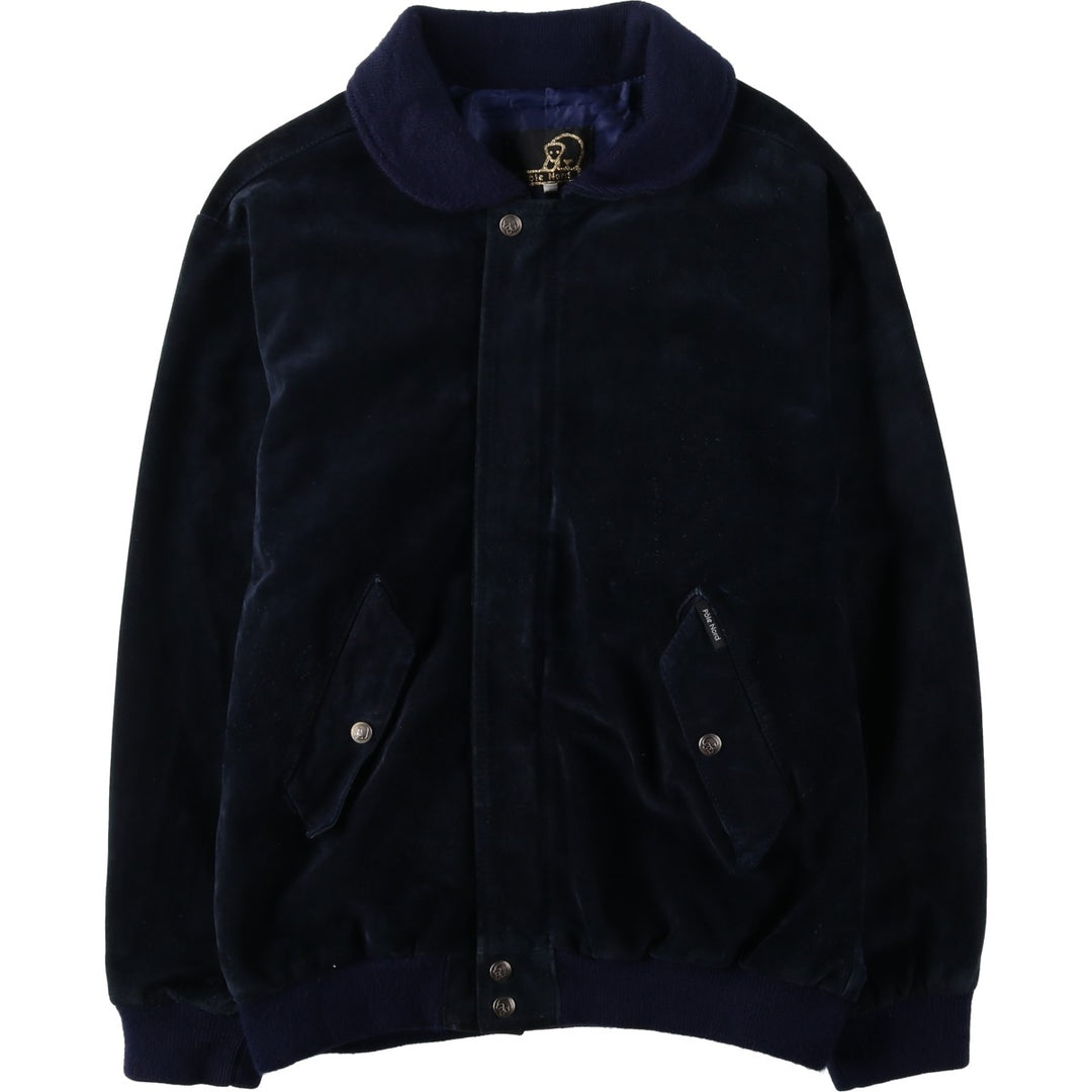 Pole Nord Suede Leather Blouson, Men's Size L (approx.) Genuine Leather Suede Leather navy blue type Vintage Second Hand