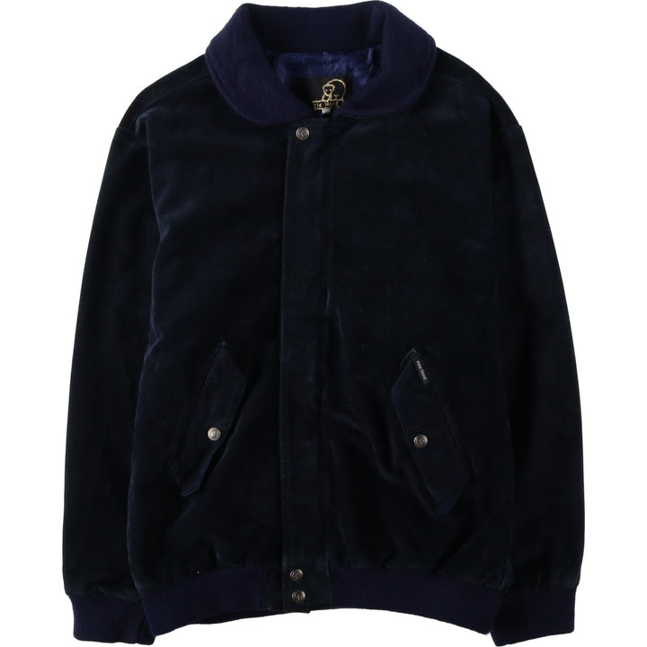 Pole Nord Suede Leather Blouson, Men's Size L (approx.) Genuine Leather Suede Leather navy blue type Vintage Second Hand