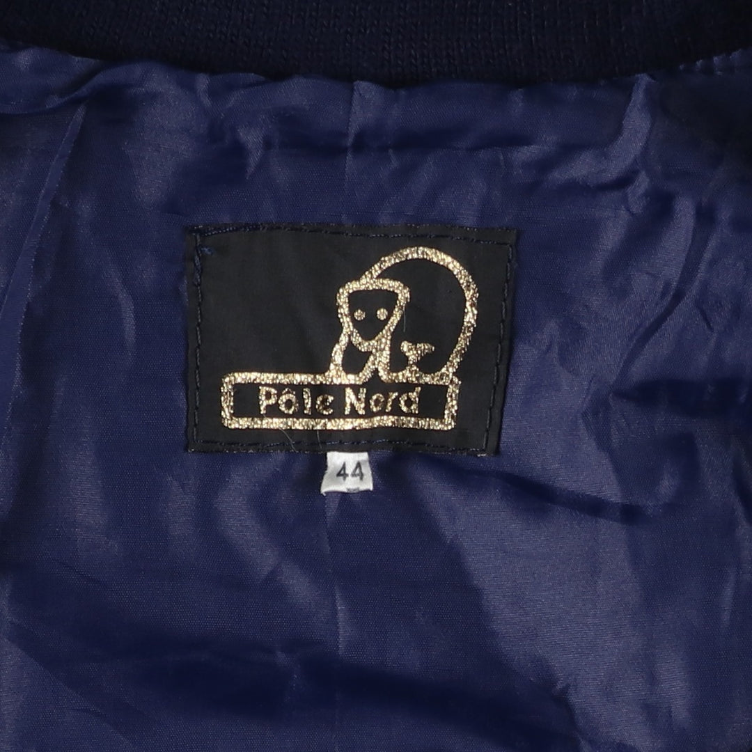 Pole Nord Suede Leather Blouson, Men's Size L (approx.) Genuine Leather Suede Leather navy blue type Vintage Second Hand