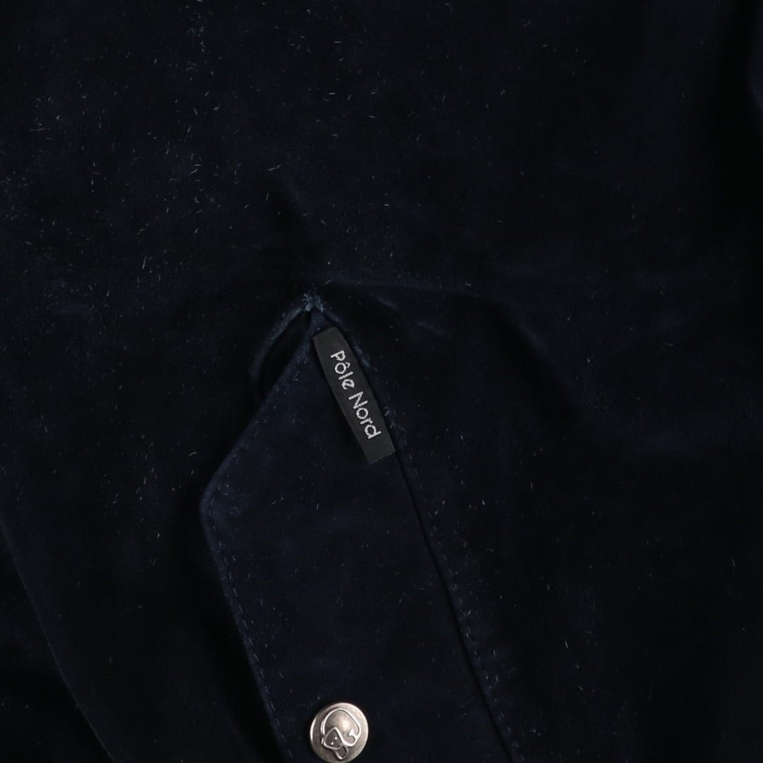 Pole Nord Suede Leather Blouson, Men's Size L (approx.) Genuine Leather Suede Leather navy blue type Vintage Second Hand
