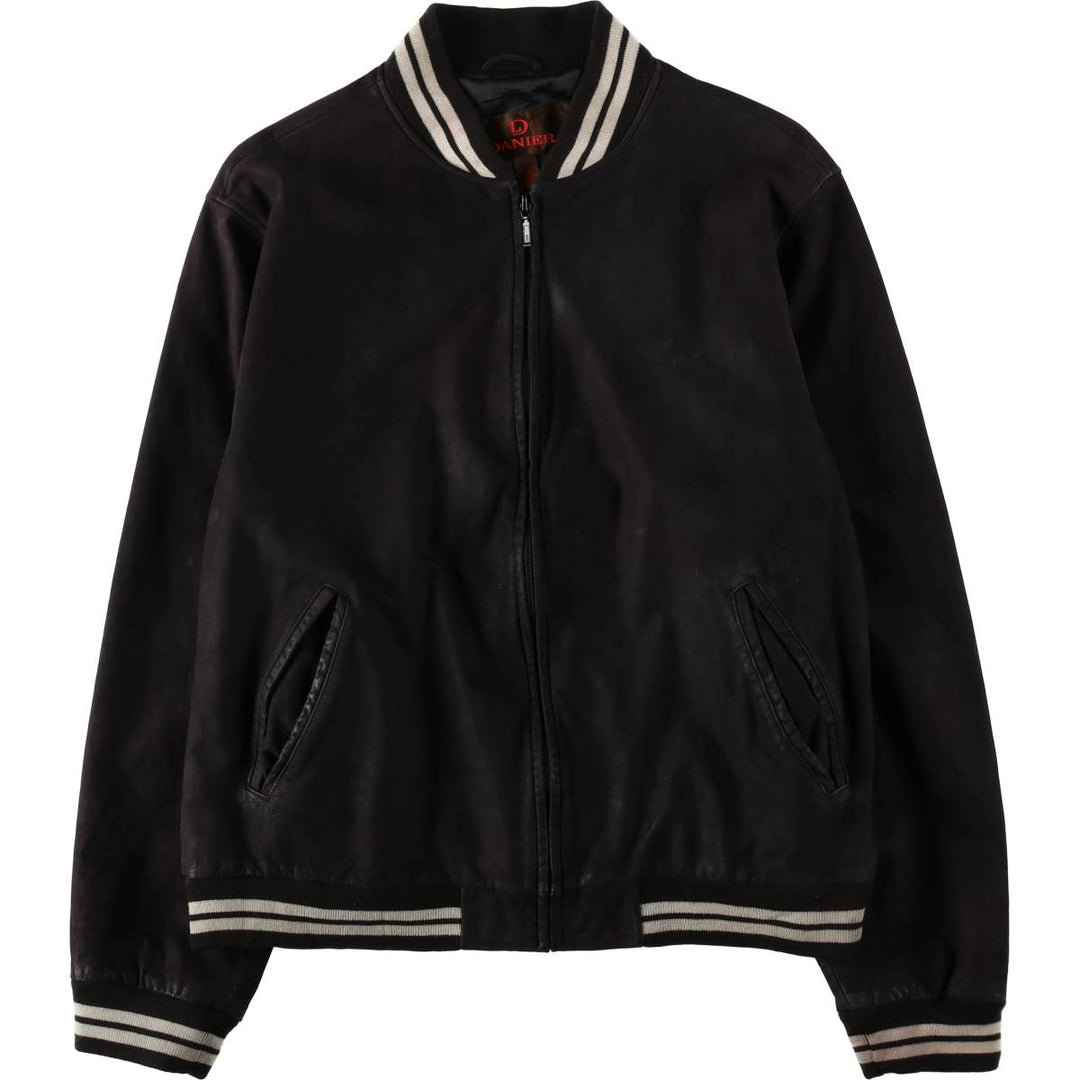 DANIER Suede Leather Blouson, Men's Size XL (approx.) genuine leather black type Vintage Second Hand
