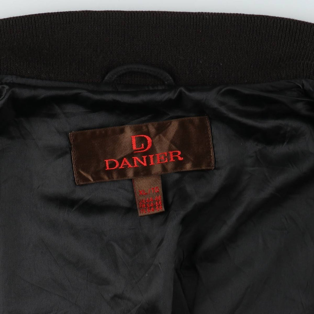 DANIER Suede Leather Blouson, Men's Size XL (approx.) genuine leather black type Vintage Second Hand