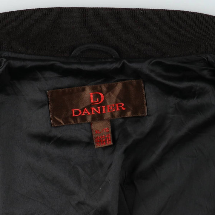 DANIER Suede Leather Blouson, Men's Size XL (approx.) genuine leather black type Vintage Second Hand
