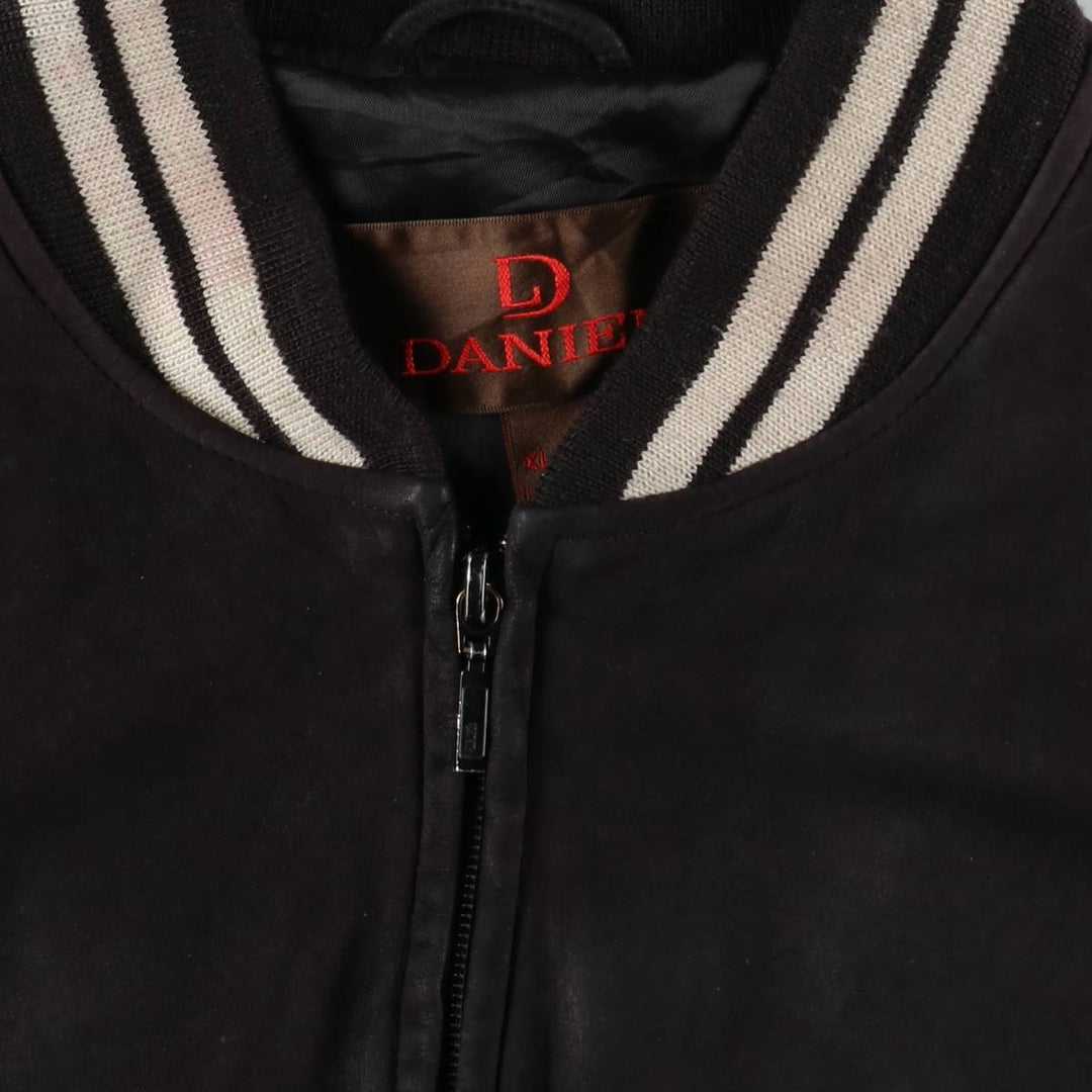 DANIER Suede Leather Blouson, Men's Size XL (approx.) genuine leather black type Vintage Second Hand