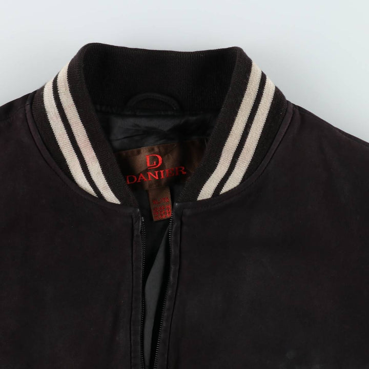 DANIER Suede Leather Blouson, Men's Size XL (approx.) genuine leather black type Vintage Second Hand